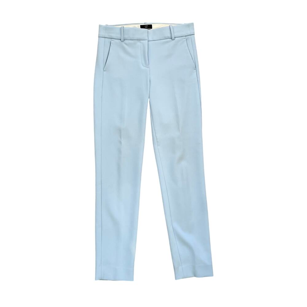 J.Crew 365 Stretch Cameron Trousers, Baby Blue, Mid-Rise, Pleated, Size 4 Tall